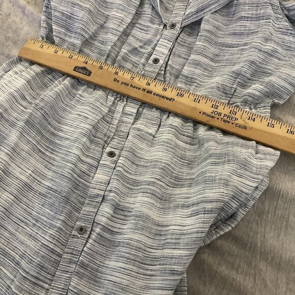 New!! Lucky Brand Large button-down pocket cold shoulder linen dress ruffle midi - Picture 13 of 14